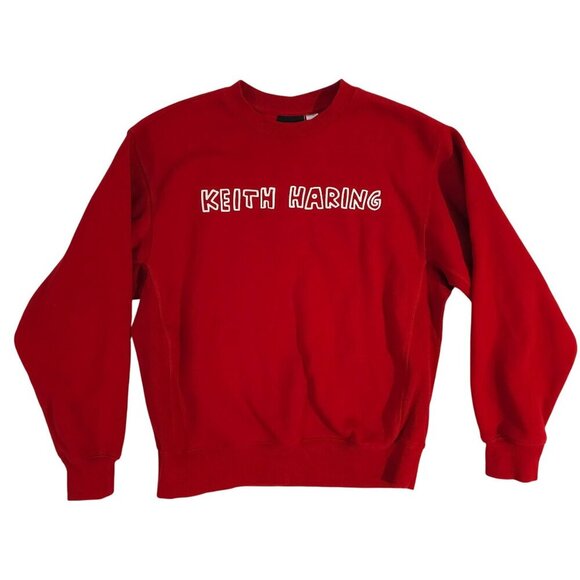 Keith Haring H&M Oversized Fit Red Sweatshirt N.Y.C. Brasil 1986 Graphic Small - Picture 4 of 6
